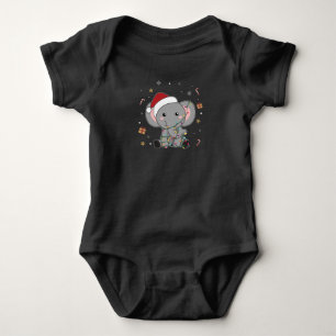 Body Para Bebé Elefantes Navidades de Elefantes Niegan a los Anim