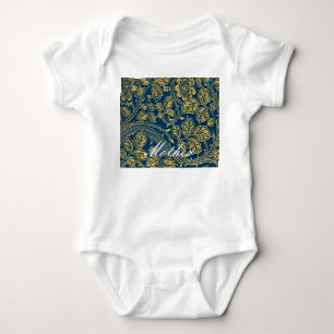 Body Para Bebé Elegancia azul dorado