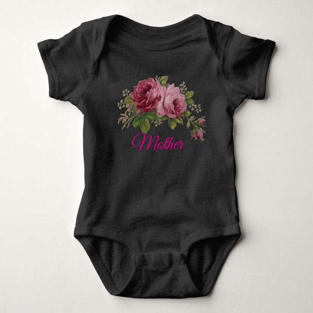 Body Para Bebé Elegancia de Rosa Rosa  (Anverso)