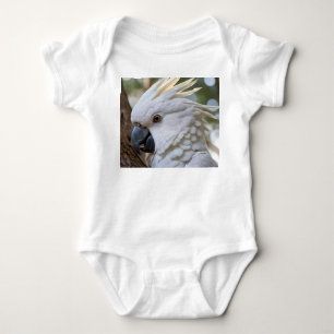 Body Para Bebé Elegancia en blanco: el majestuoso Cockatoo austra