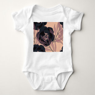 Body Para Bebé Elegancia floral abstracta, fondo artístico.