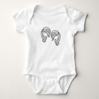 Body Para Bebé Elegant Gemini Zodiac Sign Modern Line Art