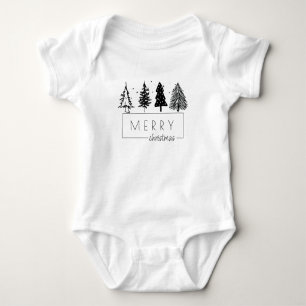 Body Para Bebé Elegante árbol de Navidad Minimalista