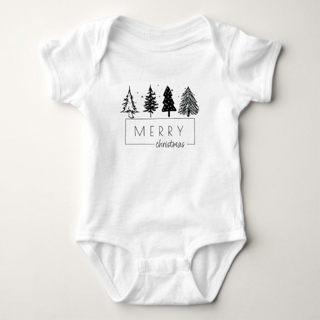 Body Para Bebé Elegante árbol de Navidad Minimalista (Anverso)