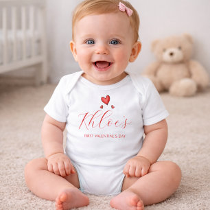 Body Para Bebé Elegante Bodysuit de Corazones Rojos para Bebé 
