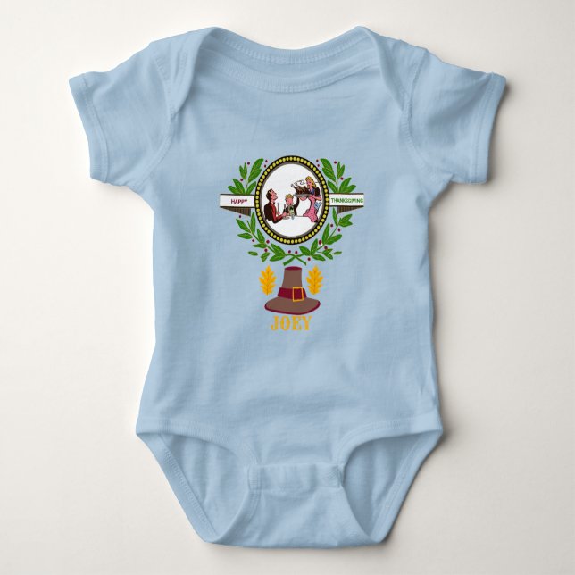 Body Para Bebé elegante nombre personalizado vintage thanksdon (Anverso)