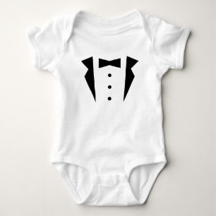 Body Para Bebé Elegante pequeño caballero esmoquin con corbata de