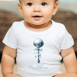 Body Para Bebé Elegante sonajero azul para bebé Niño Regalo para 