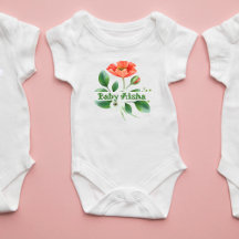 Elegante Watercolor Floral Baby Bodysuit | Recién