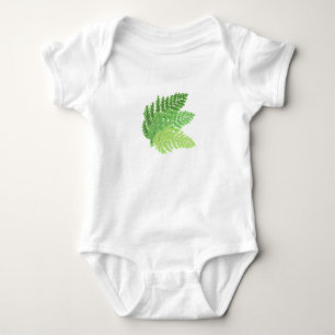 Body Para Bebé Elegantes helechos de acuarela verde hojas de bosq