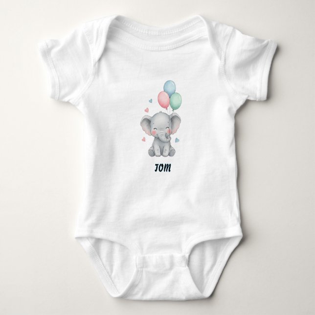Body Para Bebé Elephant Balloons Baby Bodysuit (Anverso)