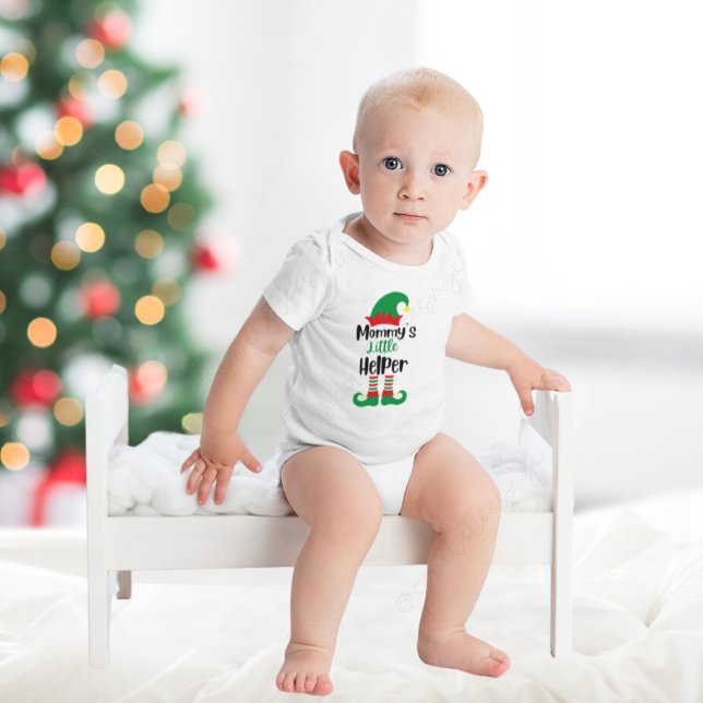 Body Para Bebé Elf, el pequeño ayudante de mamá, Navidades (Subido por el creador)