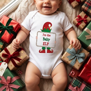 Body Para Bebé Elfo Bebé Camiseta Personalizada de Navidad para