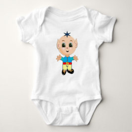 Body Para Bebé Elfo bebé lindo y feliz con ropa azul y amarilla