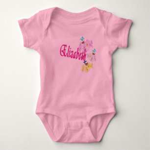 Body Para Bebé Elizabeth Chicas Nombre Logo, Baby Bodysuit