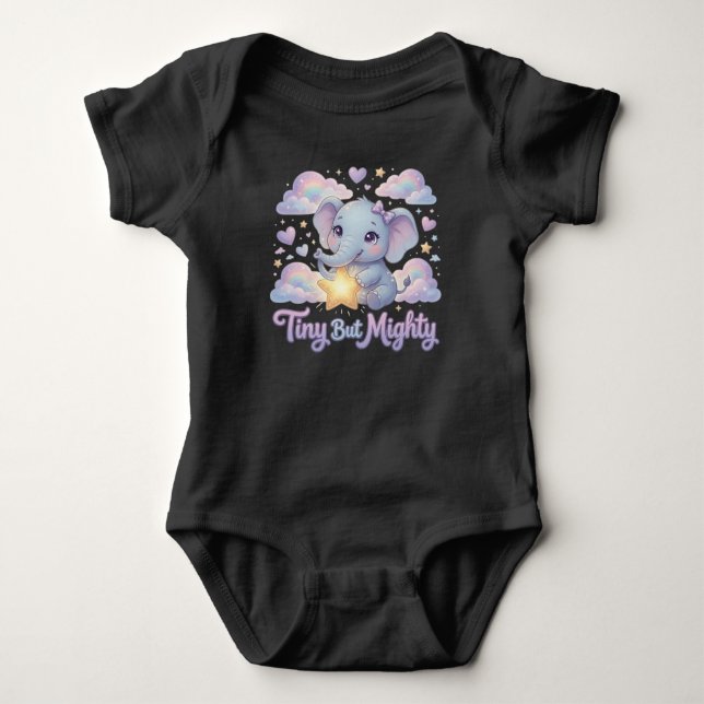 Body Para Bebé Ellie Elephant – Pequeña pero Poderosa (Anverso)