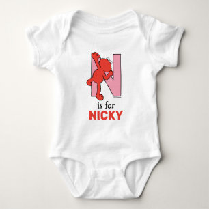 Body Para Bebé Elmo Alphabet   N Rosa