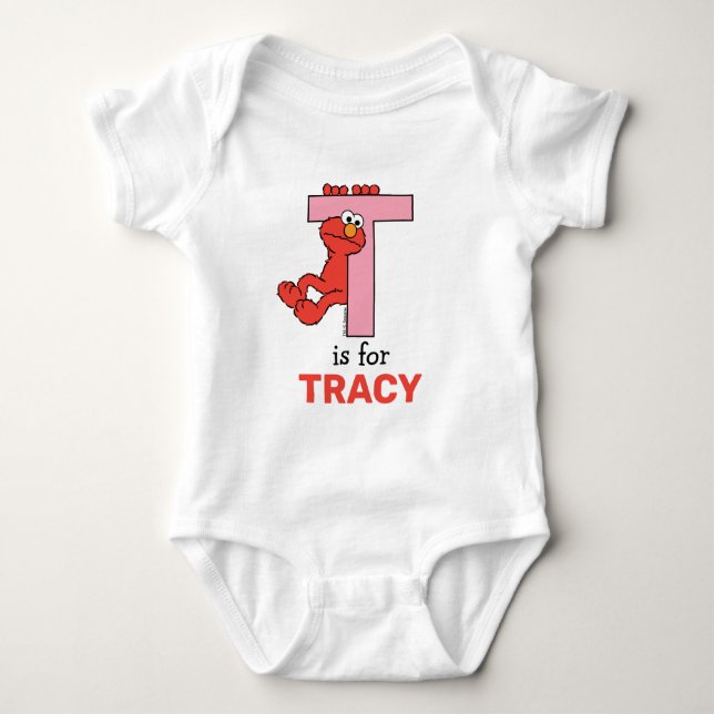 Body Para Bebé Elmo Alphabet | T Rosa (Anverso)