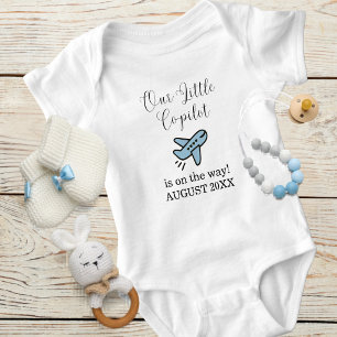 Body Para Bebé Embarazo Niño Avión Copiloto Personalizado