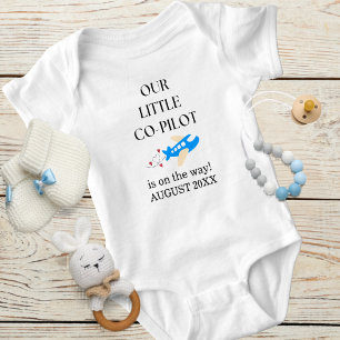 Body Para Bebé Embarazo Niño Avión Copiloto Personalizado