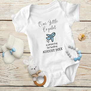 Body Para Bebé Embarazo Niño Avión Copiloto Personalizado