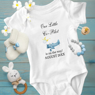 Body Para Bebé Embarazo Niño Avión Copiloto Personalizado