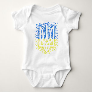 Body Para Bebé Emblema ucraniano trident tryzub esparce corazones