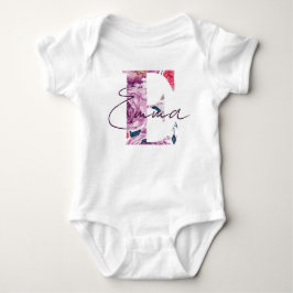 Body Para Bebé Emma Baby Name Flower Script Vintage Floral E Chic