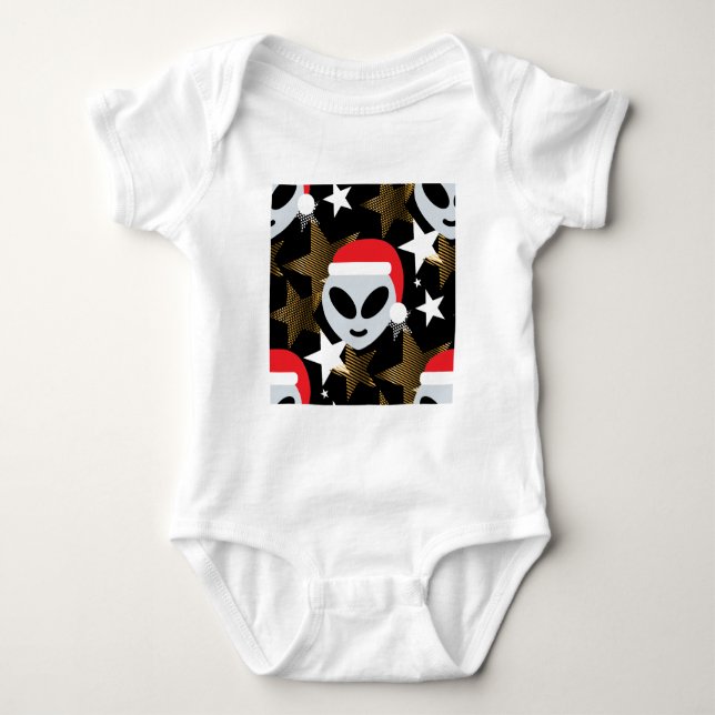 Body Para Bebé emoji alienígena de santa (Anverso)