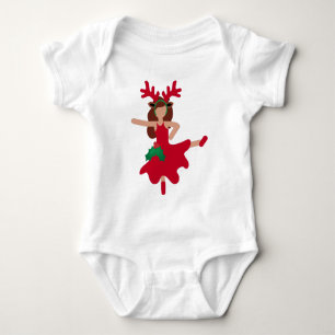 Body Para Bebé emoji de bailarina de flamenco de Navidad