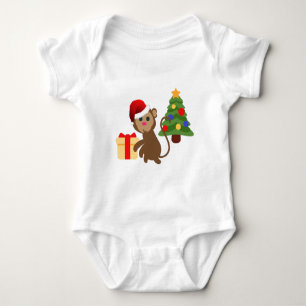 Body Para Bebé emoji de monos santa claus