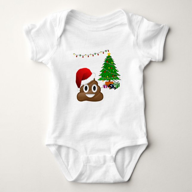 Body Para Bebé emoji de poo de navidades (Anverso)