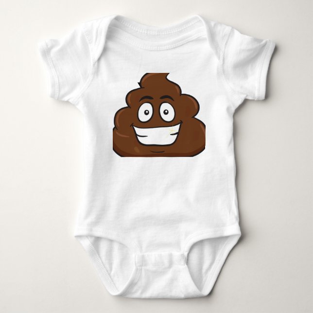 Body Para Bebé emoji de poop divertida (Anverso)