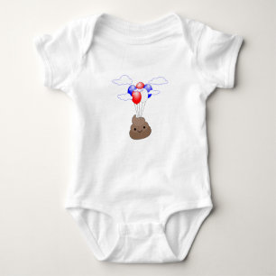 Body Para Bebé Emoji Poo Volando Con Globos