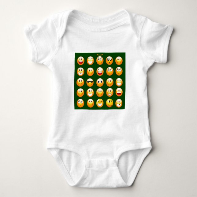 Body Para Bebé emoji verde oscuro (Anverso)