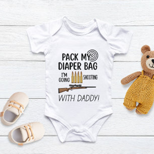 Body Para Bebé Empaca Mi Bolso De Pañales Voy A Disparar Con Papá