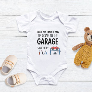 Body Para Bebé Empaca Mi Bolso de Pañales Voy al Garaje