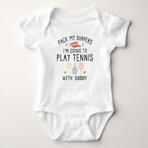 Body Para Bebé Empaca mis pañales voy a jugar tenis con papá