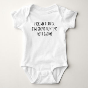 Body Para Bebé Empaca mis pañales voy de caza con papá Divertido