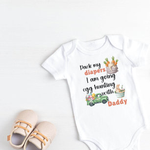 Body Para Bebé Empaquetar mis pañales voy a cazar huevos con papá
