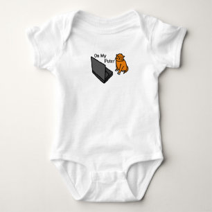 Body Para Bebé En Mi Computadora Meme Divertido Del Gato Naranja