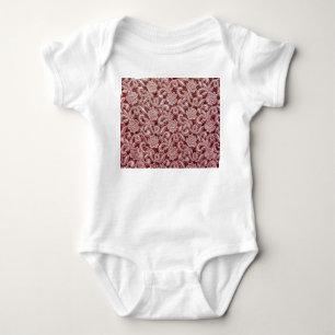 Body Para Bebé Encaje rosa, estampado de rosas vintage.