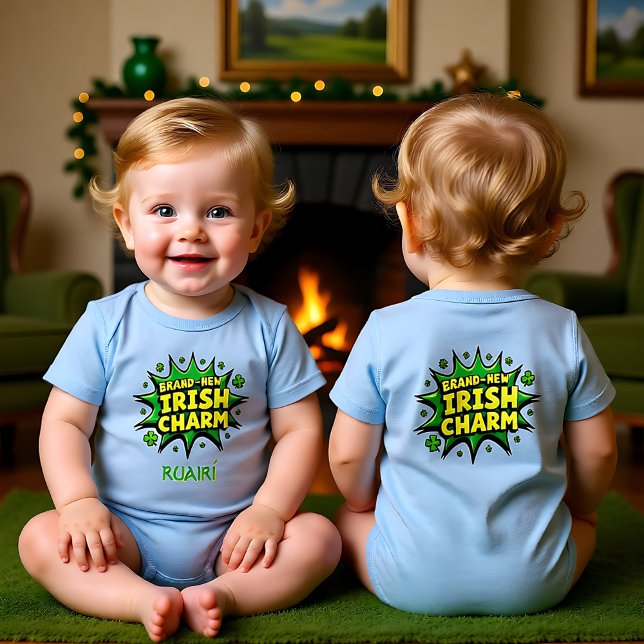 Body Para Bebé Encanto Personalizable: Edición Irlandesa (Customizable Charm Drop Irish Edition Baby Bodysuit)