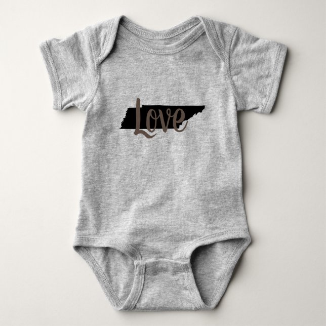 Body Para Bebé encanto rústico AMOR DE TENNESSEE en letra | (Anverso)