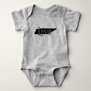 Body Para Bebé encanto rústico AMOR TENNESSEE en letra cursiva  