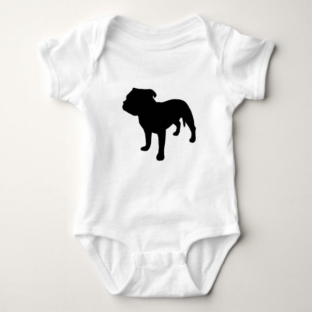 Body Para Bebé Engranaje de Staffordshire bull terrier (Anverso)