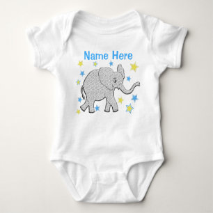 Body Para Bebé Enredadera PERSONALIZADA del elefante del bebé