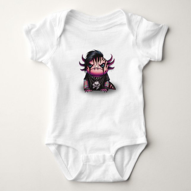 Body Para Bebé Enterito de Ajolote Gótico, Bodysuit para Bebé (Anverso)