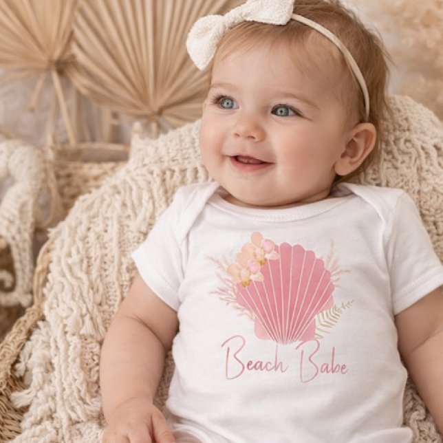 Body Para Bebé Enterito de bebé Boho Beach Babe Baby Romper Conch (Subido por el creador)