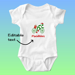 Body Para Bebé Entrega de ciclistas de navidades de texto persona